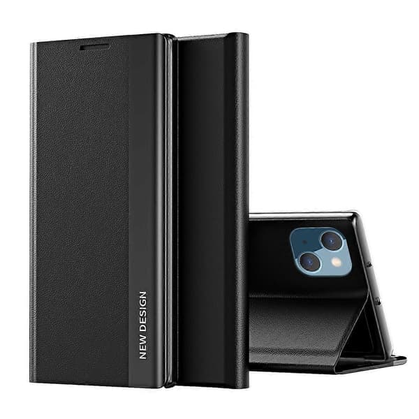 Stærk magnetisk læder med PC indvendig folio flip belagt standercover til iPhone 13 mini 5.4 tommer