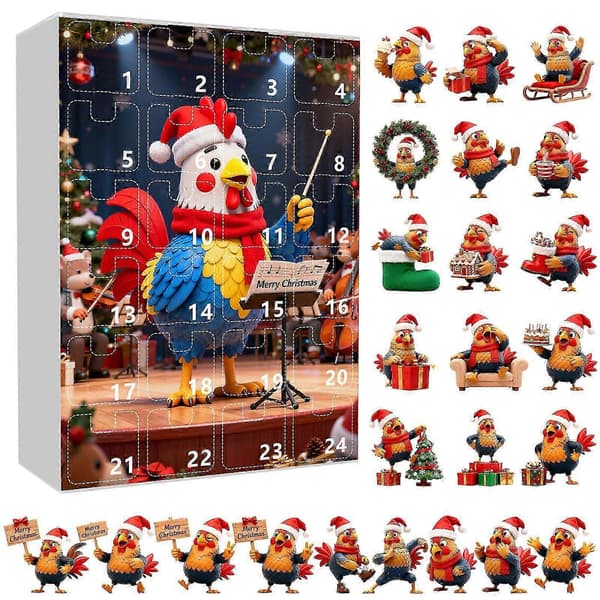 2025 Jule-nedtelling blindboks Jule-kylling anheng juletre-kalender blindboks