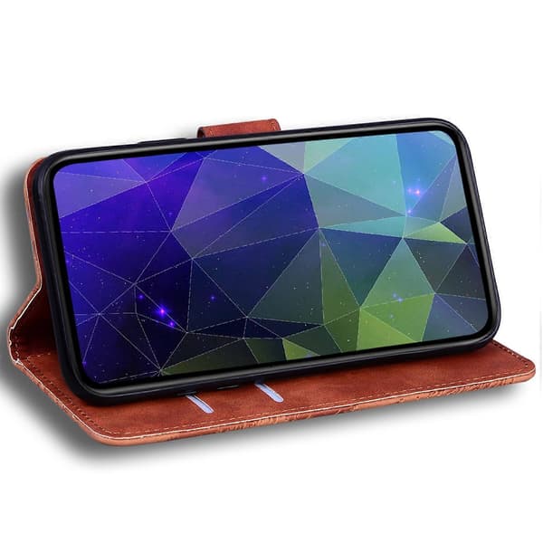 Fodral för Samsung Galaxy S25, enfärgat läderplånboksfodral (Stil B)