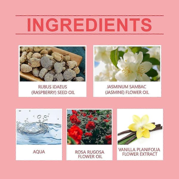 Raspberry Spin Parfymespray, Langvarig Vanilje- og Roseduft, 100ml