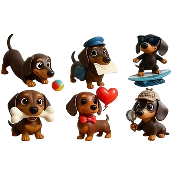 Dachshund julekalender 2D akryl hundeanheng 24 dagers nedtelling samleobjekt søte dyrepynt_ny