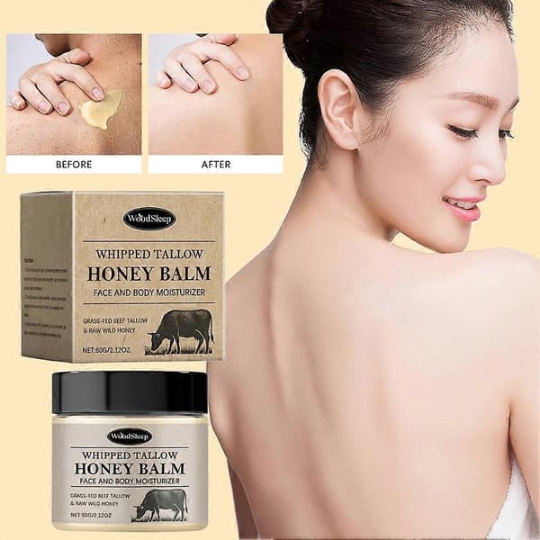 WOODSLEEP Ansikts Talg Honning Balsam 60g Storfetalg Gressforet Ansikts Fuktighetskrem Balsam A