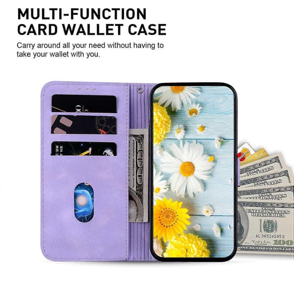 För Google Pixel 8a Fodral Blommönster Läder Vikbart Ställ Plånboksfodral (Stil E)