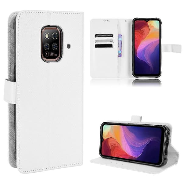 För Ulefone Power Armor 14 / 14 Pro Diamanttextur Läder Telefonfodral (Vit)