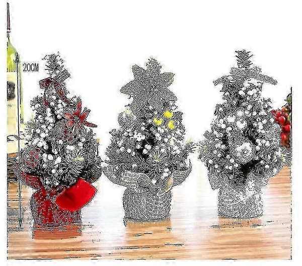 Julepynt 20 cm miniature juletræ, mini kunstigt juletræ til bordet