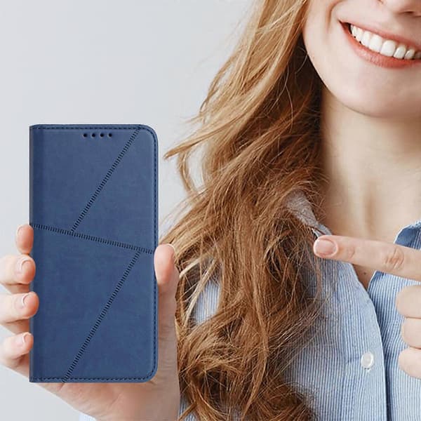 Kompatibelt för iPhone 17 Pro Max Plånboksfodral Magnetisk Stängning Läder Flip Telefonfodral med Ställ (Blå)