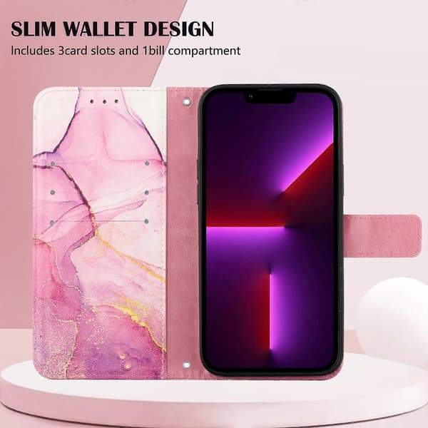 Til iPhone 13 PT003 Marmormønster Flip Læder Telefoncover