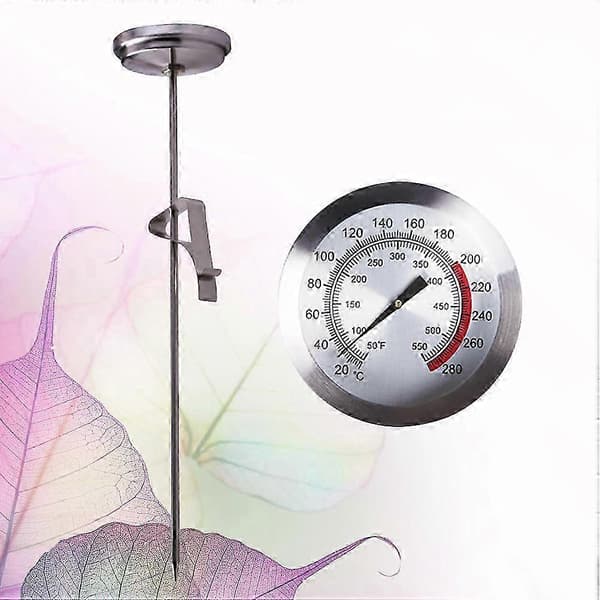 1 stk 23 cm mad- og stegetermometer grillkødtermometer husholdningstermometer til køkken hjem (sølv)