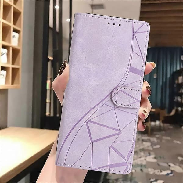 Compatible for iPhone 17 Air Case Wallet Stand Embossed Triangle Pattern Leather Phone Flip Cover