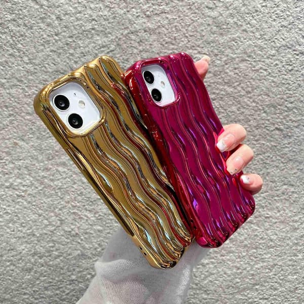 Til iPhone 13 Pro Max Plettering 3D Water Wave Texture Telefoncover
