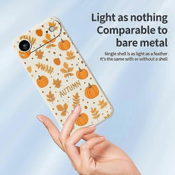 For iPhone 17 Air-deksel Høsttema Mønstertrykk Rettkantet TPU-telefonbakdeksel - Beige
