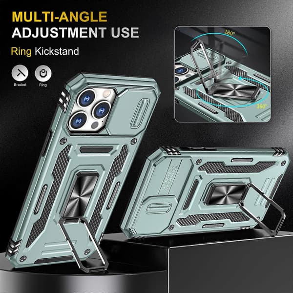 Armor PC + TPU Kameraskydd Telefonfodral (För iPhone 15 Pro Max)