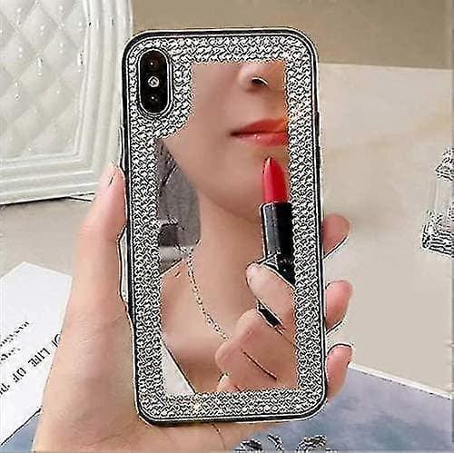 Bling etui kompatibelt med iPhone 11/iPhone 11 Pro/iPhone 11 Pro Max, luksus diamant krystal rhinsten glitter makeup spejl etui til piger