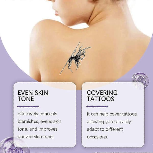 Kroppstäckande Perfector & Borste, All Over Complexion Perfector, Långvarig Tatueringstäckande Smink, Ben- & Kroppssmink Flytande Foundation