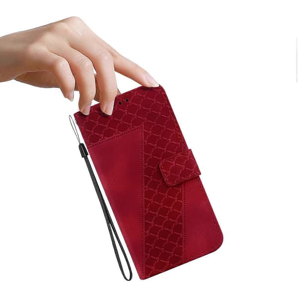 För iPhone 16 Pro Fodral 7-formad Mönster Läder Stötsäkert Telefonfodral