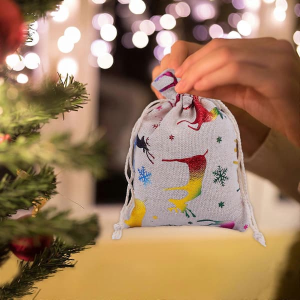 Julekalender gavepose med snøring for oppbevaring 1 sett adventskalenderposer