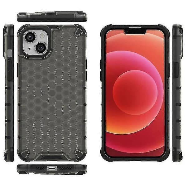 Til iPhone 15 Honeycomb telefoncover (sort)
