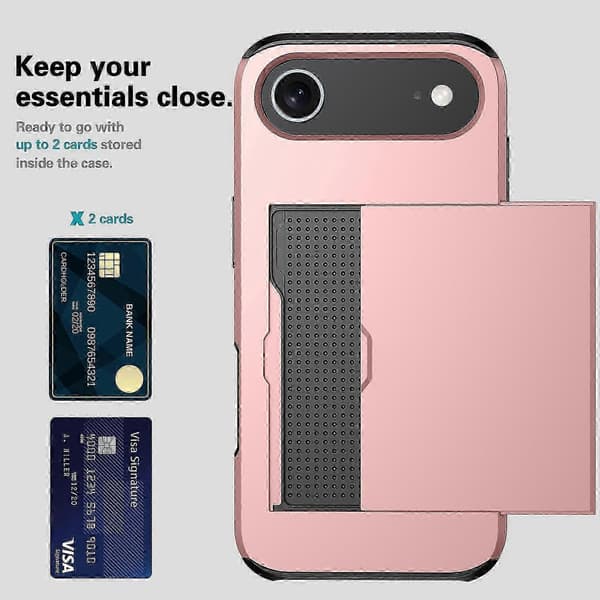 For iPhone 17 Air Case with Card Holder TPU + PC Phone Back Cover - Green