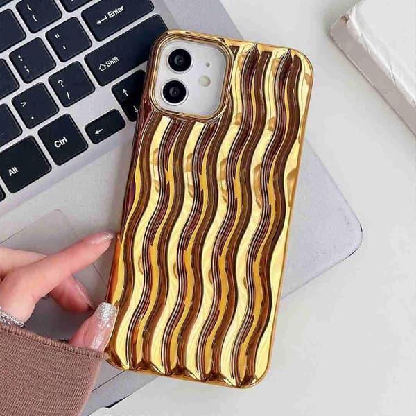Til iPhone 13 Pro Max Plettering 3D Water Wave Texture Telefoncover