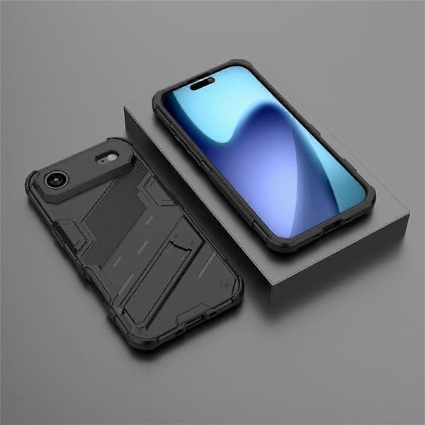 Kompatibel for iPhone 17 Air-deksel PC + TPU Støtsikkert telefondeksel med stativ