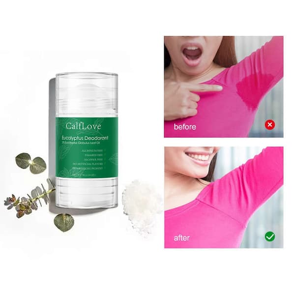 Solid Deodorantstift Aluminiumfri for Menn og Kvinner, 12-timers Luktbeskyttelse, Eukalyptus 2.65oz