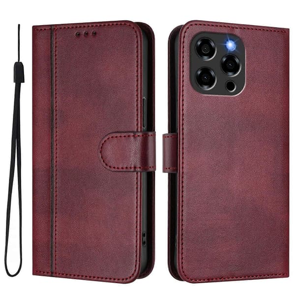 Linjeskarvspänne Retro Läder Telefonfodral (För DOOGEE Note 58 / 58 Pro)