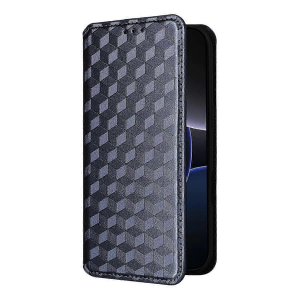 Plånboksfodral för iPhone 16 Pro Max, rombmönstrat läderfodral - Blå SZRH A-F