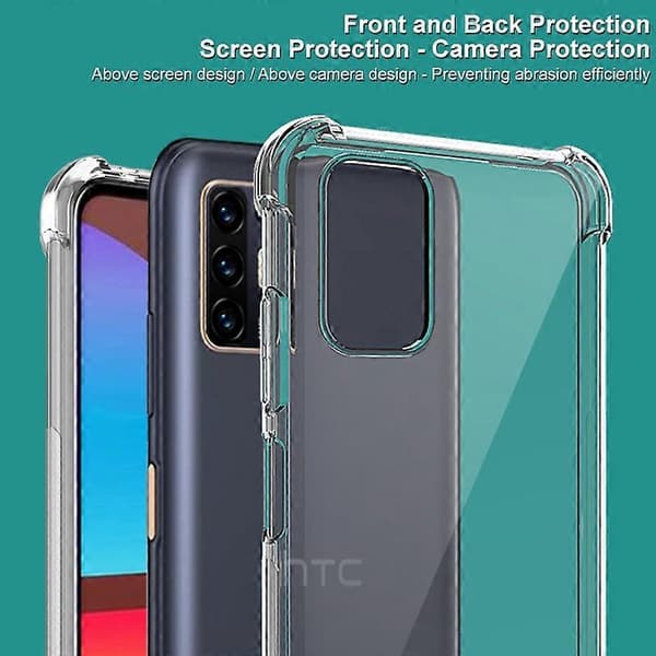 (Ny) For HTC Desire 21 Pro 5G IMAK All Coverage Støtsikkert Airbag TPU-deksel