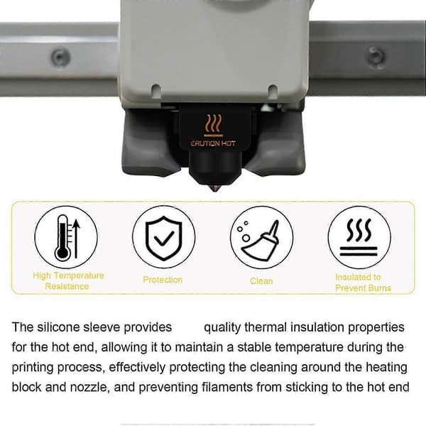 Mini Hotend Silikonstrumpor, 300℃ Högtemperatur Värmeblock Silikonskydd för Bambu-Lab A1/A1 Mini, 10 st