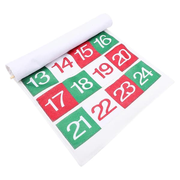 Julekalender i tøy til oppheng for hjemmebruk