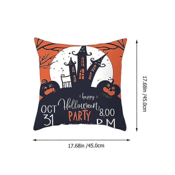 4 stk. pudebetræk sofa Halloween pudebetræk sofapude Halloween sofadekorationer