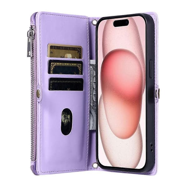 Kompatibel til iPhone 17 Air Case TPU + PU Læder Pung Telefoncover Med Håndledsrem