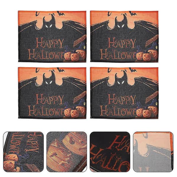 4 stk Halloween-dekkebrikker for Halloween-gaver