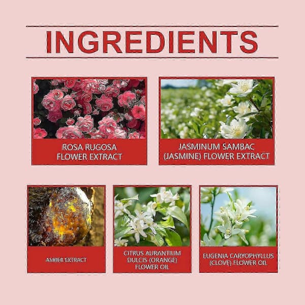 Elegant ravblomsterparfymespray, langvarig frisk rose- og jasminduft, 10 ml