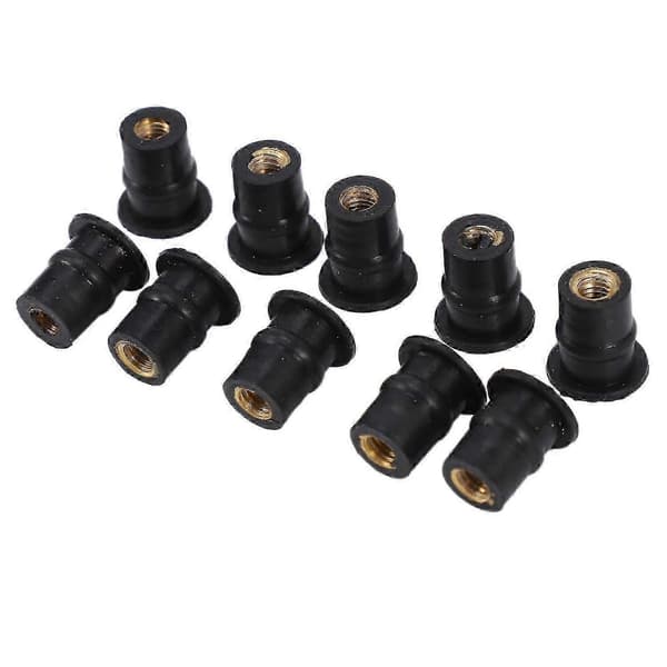 M5 Rubber Well Nut 5mm Metric Motorcycle Windscreen Wellnut Brass NUTS 10-pack