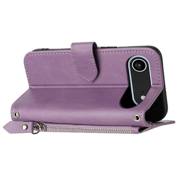 Til iPhone 17 Air Cover Lynlåslomme Pung Læder Telefonbeskyttelse med håndledsrem