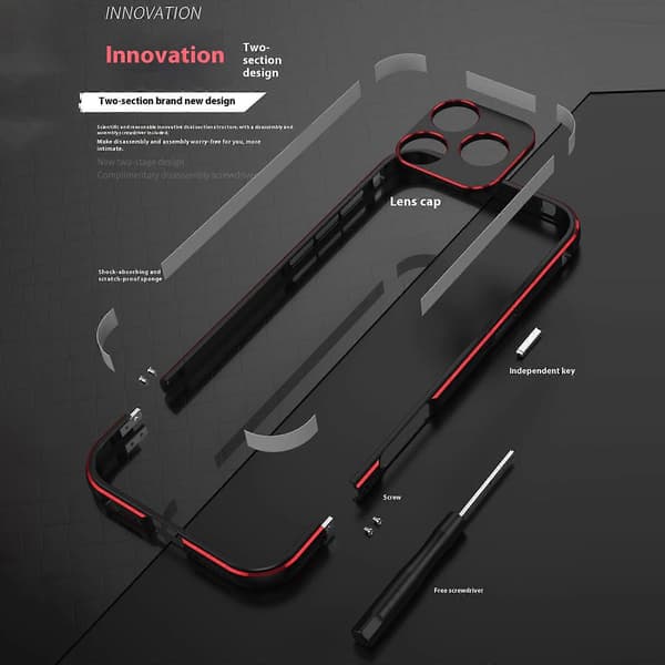 Til iPhone 17 Pro Max Bumper Case Telefonramme uden bagside med linsebeskyttelse