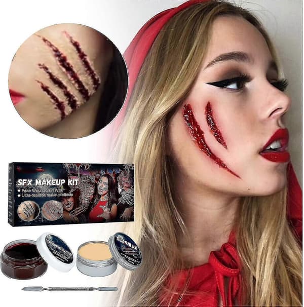 Halloween Hudvoks Plasma Makeup Sæt Makeup Horror Party Makeup Rekvisitter