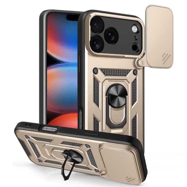 Skydende kameradæksel Design TPU+PC telefoncover (til iPhone 17 Pro Max)