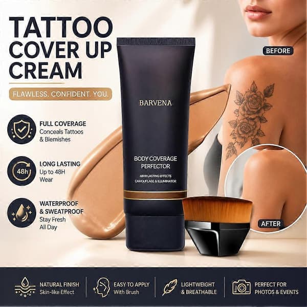 Tattoo Concealer Cream Kit Full Coverage 10 Shades Long-Lasting Formula