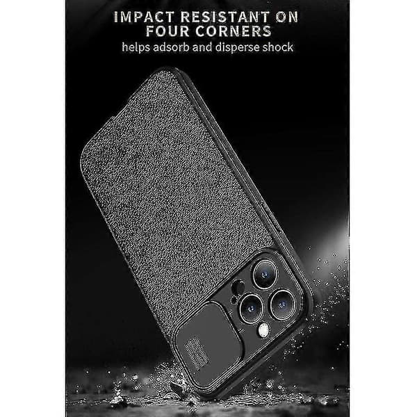 Til iPhone 13 Litchi tekstur skydende Camshield TPU beskyttelsesetui