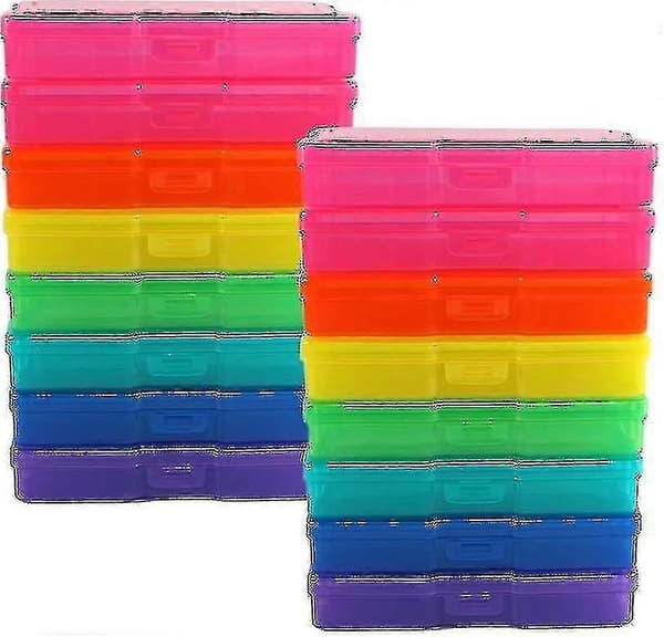 Clear Photo Storage Boxes 4x6 - 16 Organizer Cases for Picture Containers