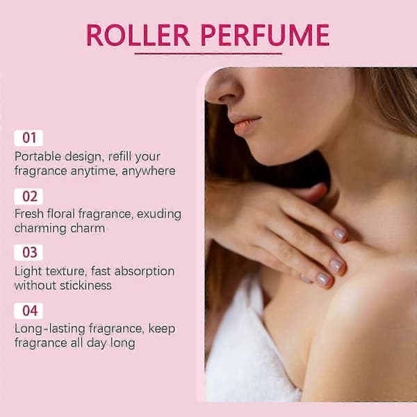 Roll-on parfym för damer, fräsch blommig söt romantisk långvarig doft, 10 ml