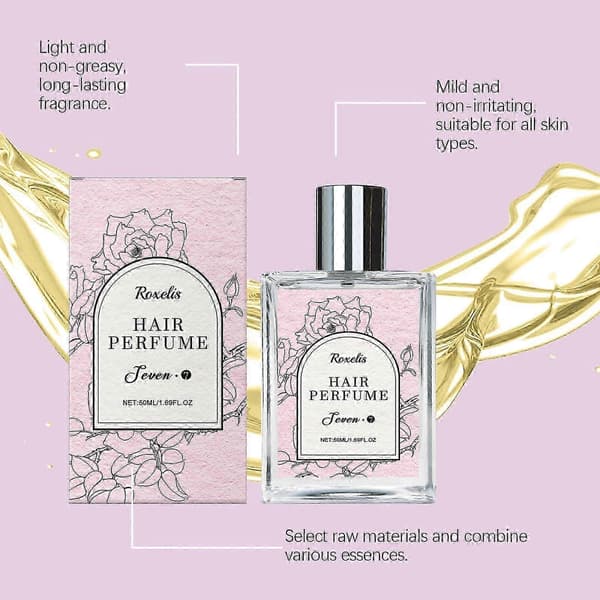 Hår- och kroppsparfymmist med rosdoft, långvarig doft, återfuktande spray, 50 ml