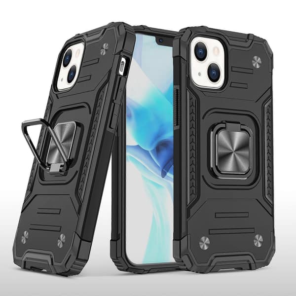 iPhone 13 Pro etui, iPhone 13 Pro ultratyndt blødt bumper etui med usynlig ringholder til iPhone 13 Pro, sort