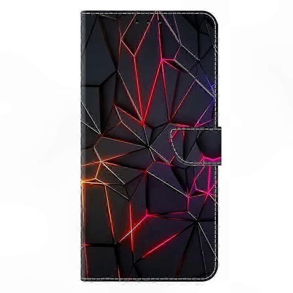 Telefonfodral i läder med kortfack för Galaxy A26 5G (Röda sprickor)