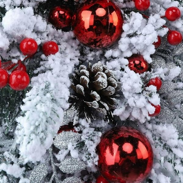 Kunstig julekrans, julepynt og trappepynt, julegirlander for