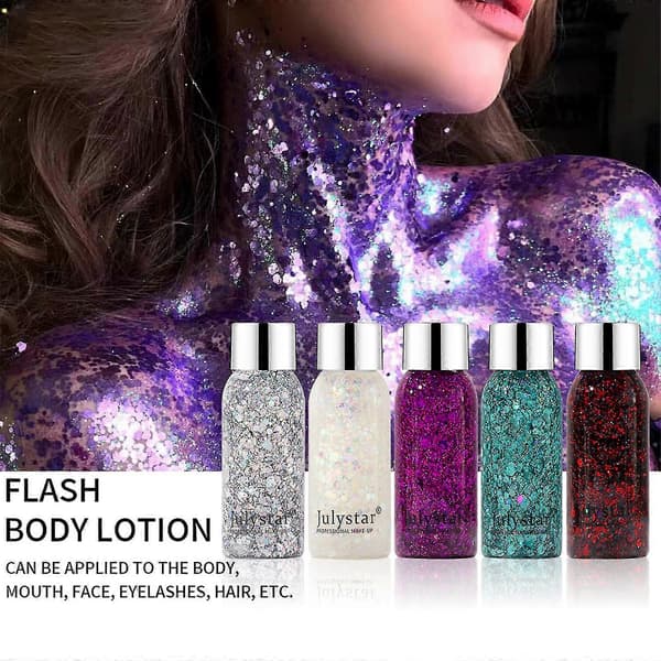 Blå Pailletter Flydende Øjenskygge Lysende Glitter Makeup Sæt Til Ansigt Og Krop