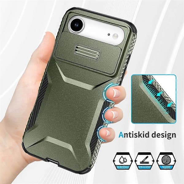 Kompatibel til iPhone 17 Air Case Camshield TPU + PC Telefonbeskyttelse Skridsikker sidekant