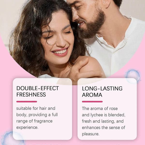 Elegant Rose Litchi Parfumespray til Kvinder, Langvarig Frisk Duft, Bærbar 100 ml til Hår og Krop